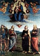 PERUGINO, Pietro Madonna in Glory with the Child and Saints f France oil painting reproduction